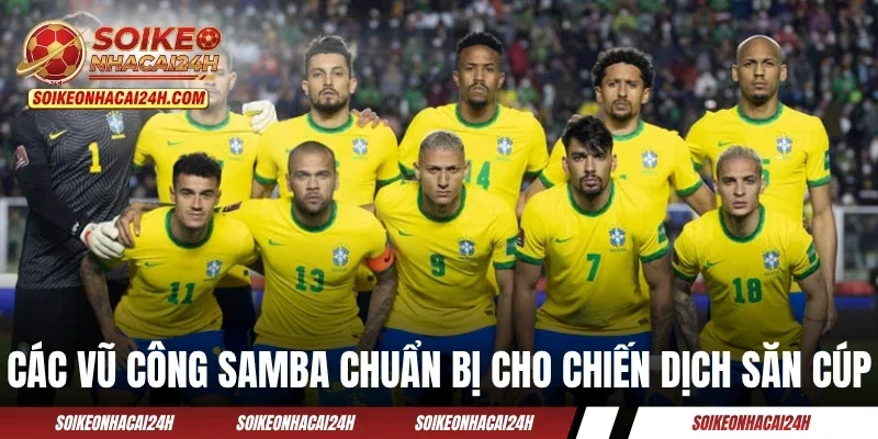 Các vũ công Samba chuẩn bị cho chiến dịch săn cúp vàng