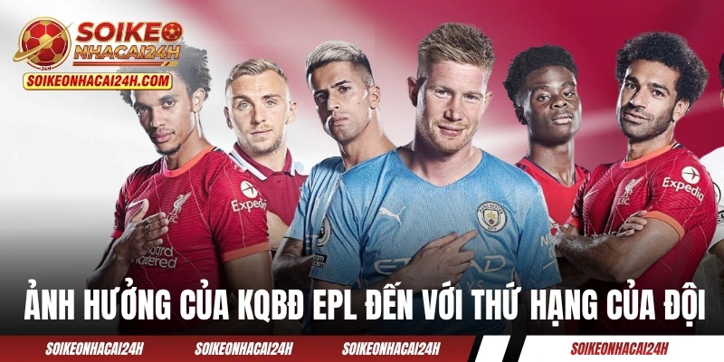 Ảnh hưởng của KQBĐ EPL đến với thứ hạng của các đội